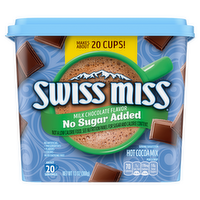 Swiss Miss Milk Chocolate Flavor No Sugar Added Hot Cocoa Mix Canister - 13 Ounce