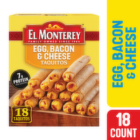 El Monterey Egg, Bacon And Cheese Breakfast Taquitos , Frozen - 18 Ounce