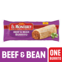 El Monterey Beef & Bean Burrito , Single Serve Frozen - 4 Ounce