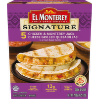 El Monterey Signature Chicken & Monterey Jack Cheese Grilled Quesadillas, Frozen - 4 Ounce - 5 Count
