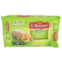 El Monterey Egg, Sausage, Cheese & Potato Signature Burritos - 4.5 Ounce - 8 Count