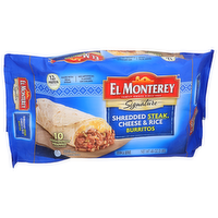 El Monterey Shredded Steak, Cheese & Rice Signature Burritos - 4.8 Ounce - 10 Count