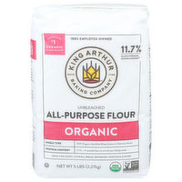 King Arthur Baking Company Unbleached Organic All-Purpose Flour - 5 Pound