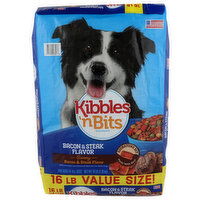 Kibbles 'n Bits Bacon & Steak Adult Complete Dry Dog Food - 16 Pound