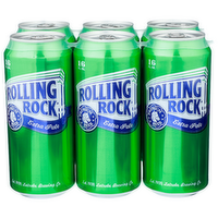 Rolling Rock Extra Pale Premium Beer - 16 Fluid Ounce - 6 Count