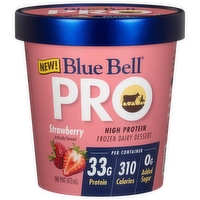 Blue Bell Pro Strawberry High Protein Frozen Dairy Dessert - 16 Fluid Ounce