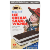 Blue Bell Vanilla Flavored Ice Cream Sandwiches - 4 Fluid Ounce - 12 Count