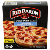 Red Baron Deep Dish Singles Pepperoni Made With Pork, Chicken & Beef Pizza - 5.6 Ounce - 2 Count