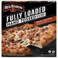RED BARON® Loaded Lover's Frozen Pizza Fully Loaded™ Hand Tossed Style Crust Meat Lovers - 28.4 Ounce