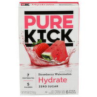 Pure Kick Strawberry Watermelon Hydrate Singles To Go Drink Mix - 0.11 Ounce - 6 Count