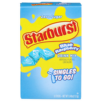Starburst Singles To Go! Blue Raspberry Drink Mix - 0.08 Ounce - 6 Count
