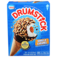 Nestle Drumstick Vanilla Caramel Frozen Dairy Dessert Cones - 4.525 Fluid Ounce - 4 Count