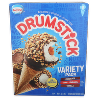 Nestle Chocolate Vanilla Caramel Drumstick Frozen Dairy Dessert Cones - 4.6 Fluid Ounce - 8 Count