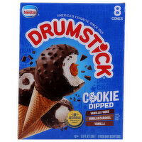 Drumstick Cookie Dipped Vanilla, Fudge, Caramel Cones Variety Pack - 4.6 Fluid Ounce - 8 Count