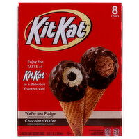 Kit Kat Frozen Dairy Dessert Cones, Wafer With Fudgechocolate - 4.6 Fluid Ounce - 8 Count