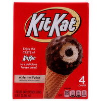 KIT KAT Frozen Dairy Dessert Cones, Wafer With Fudge - 4.6 Fluid Ounce - 4 Count