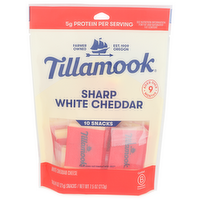 Tillamook Sharp White Snack Portions - 0.75 Ounce - 10 Count