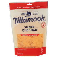 Tillamook Sharp Cheddar Shredded Cheese Farmstyle Shreds - 8 Ounce