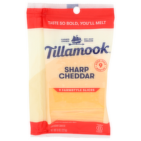 TILLAMOOK COUNTY CREAMERY ASSOCIATION Sharp Cheddar Slice Shingle Slices Sliced - 0.889 Ounce - 9 Count