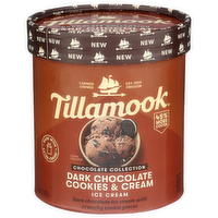 TILLAMOOK Dark Chocolate Cookies & Cream Frozen Collection Ice - 1.5 Quart