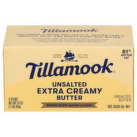 Tillamook Unsalted Butter Sticks Extra Creamy - 4 Ounce - 4 Count