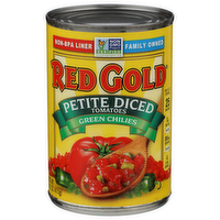 Red Gold Green Chilies Petite Diced Tomatoes - 14.5 Ounce