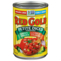 Red Gold Green Chilies With Lime & Cilantro Petite Diced Tomatoes - 14.5 Ounce