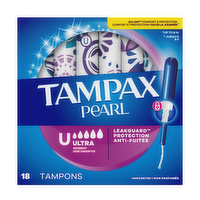 Tampax Pearl Ultra Absorbency Tampons - 18 Count