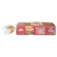 Oroweat Sandwich Thins 100% Whole Wheat - 2 Ounce - 6 Count