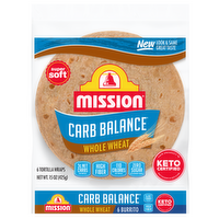 Mission Carb Balance Whole Wheat Flour Tortillas, Burrito Size - 6 Ounce