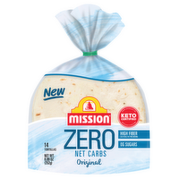 Mission Zero Net Carbs Original Flour Tortillas, Street Tacos Size - 0.635 Ounce - 14 Count