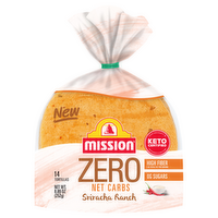 Mission Zero Net Carbs Sriracha Ranch Flour Tortillas, Street Tacos Size - 8.89 Ounce