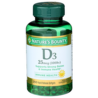 Nature's Bounty D3 25mcg 1000iu - 250 Count