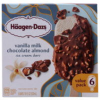 Häagen-Dazs Haagen Vanilla Milk Chocolate Almond Ice Cream Bars - 3 Fluid Ounce - 6 Count