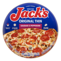 Jack's Original Thin Crust Sausage And Pepperoni Pizza, Meat Frozen - 15 Ounce