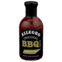 Allegro Original Tennessee Style BBQ Sauces Add Excitement To Your Grilling Experience-Inside Or Outdoors. Sauce Redefines Traditional With Its Distinctive Spice And Hickory Smoke Blend. This Versatile Flavorful Mixture Will Complement Charbroiled, Baked, Smoked Foods, Lending Zesty Flavor Any Barbecue Meal. Grilling-Allegro Style!,,tennessee ! - 18 Ounce