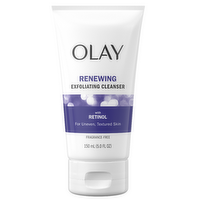 Olay Renewing Retinol Face Cleanser, Fragrance Free, Exfoliating Wash With Retinoid Complex - 5 Ounce