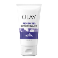 Olay Renewing Retinol Face Cleanser, Fragrance Free, , Exfoliating Wash With Retinoid Complex - 5 Ounce
