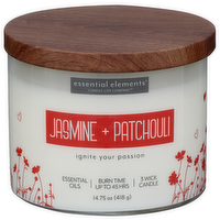 RUGGED & REFINED Jasmine & Patchouli 3 Wick Candle - 14.75 Ounce