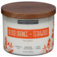 RUGGED & REFINED Blood Orange & Teakwood 3 Wick Candle - 14.75 Ounce