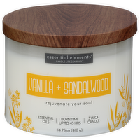RUGGED & REFINED Vanilla & Sandalwood 3 Wick Candle - 14.75 Ounce