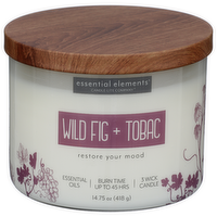 RUGGED & REFINED Wild Fig & Tobac 3 Wick Candle - 14.75 Ounce