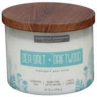 RUGGED & REFINED Sea Salt & Driftwood 3 Wick Candle - 14.75 Ounce