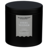 RUGGED & REFINED Steel Vetiver Candle In Black Tin - 9 Ounce