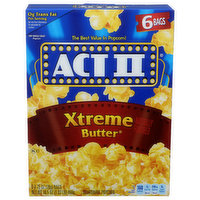 Act II Xtreme Butter Microwave Popcorn - 2.75 Ounce - 6 Count