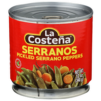 La Costena Pickled Serrano Peppers Serranos - 12 Ounce