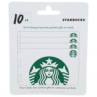 Starbucks $10 X4 Giftcard $10 - 1 Each