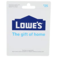 Lowe's $25 Gift Card $25 - 1 Each
