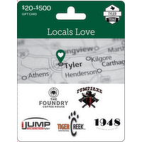 Original Content Private Label $20-500 Tyler Locals Love Gift Card - 1 Each
