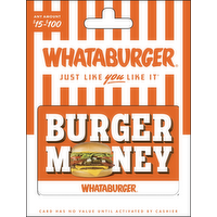 Whataburger $15-100 - 1 Each